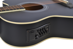 Electro Acoustic Guitar & Amplifier Set - Matt Black Finish Cutaway Guitar